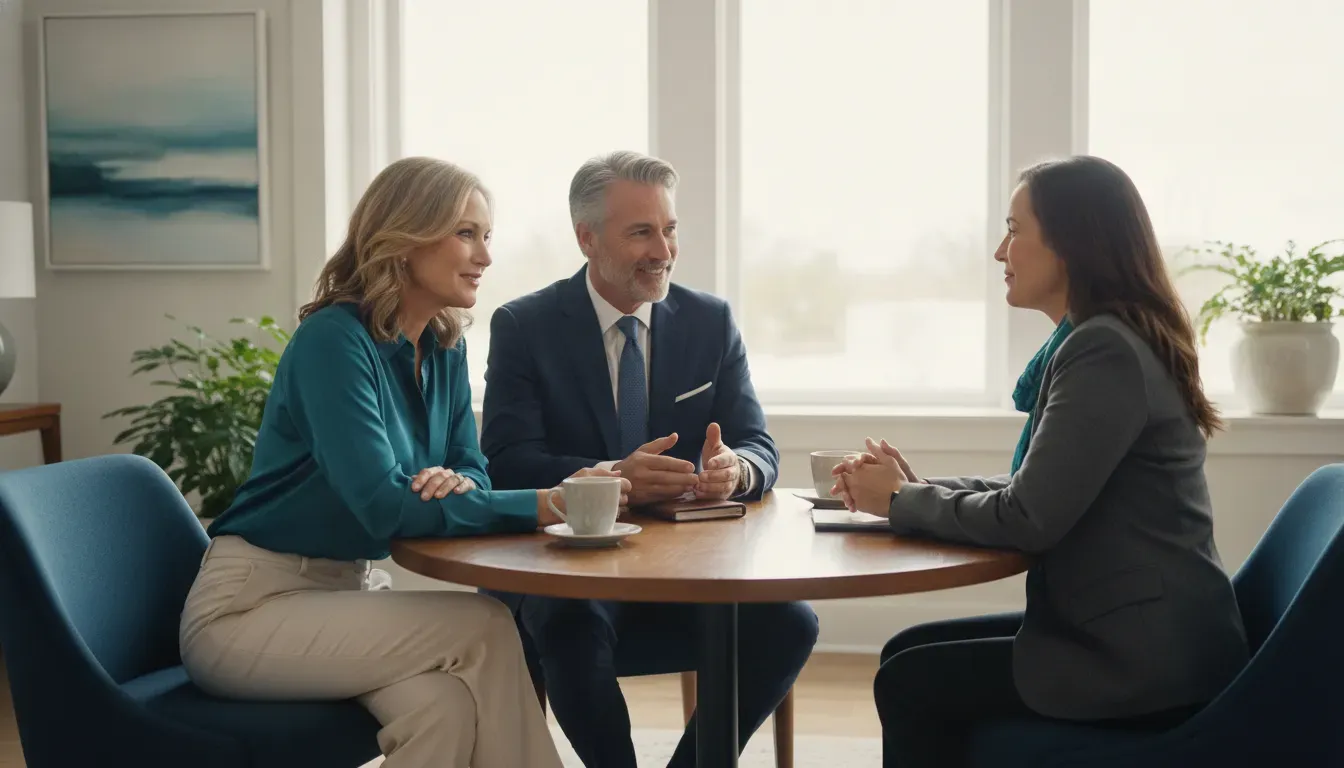 High earners discussing IUL as a potential 401k alternative with a financial advisor