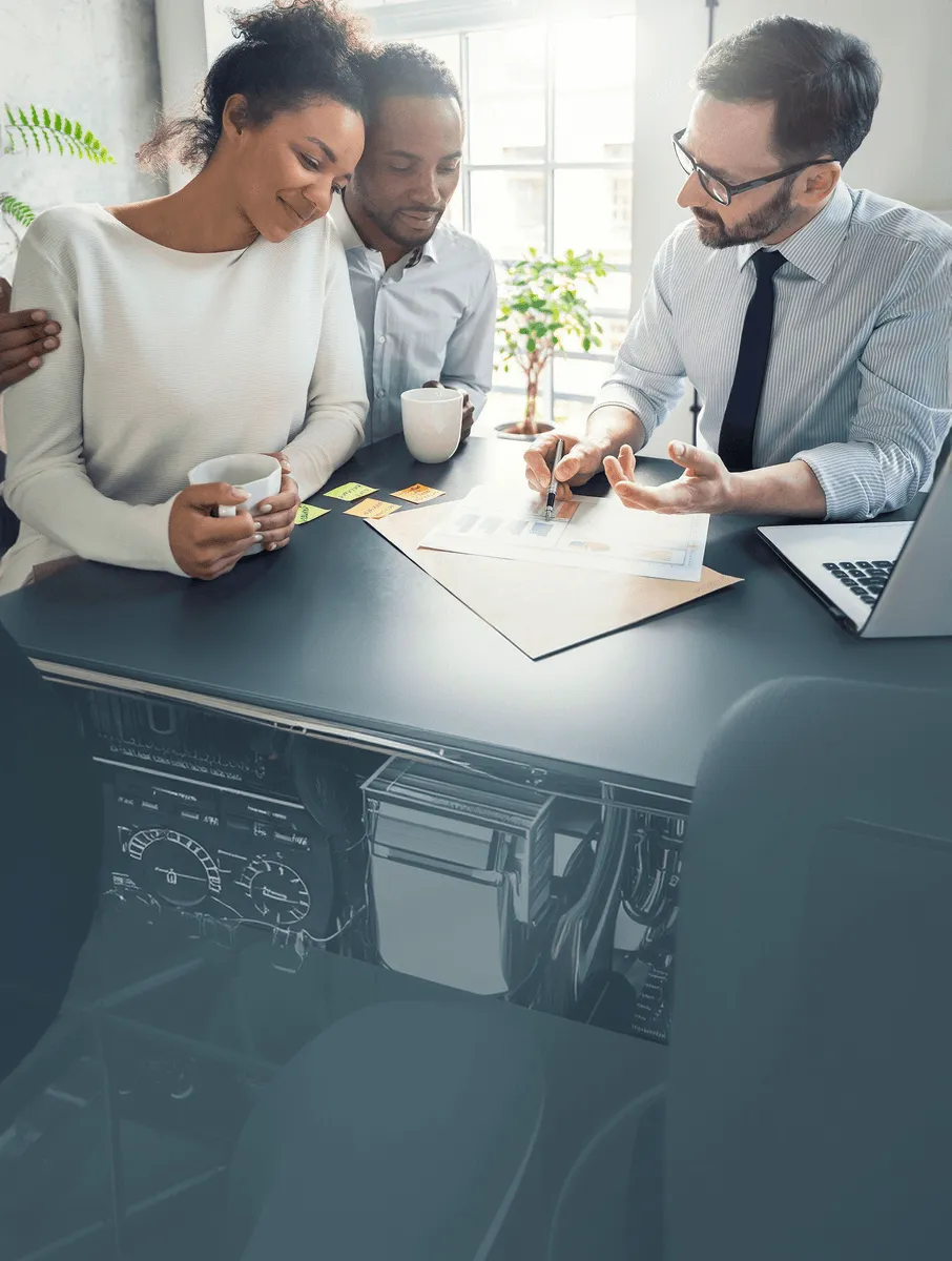Advisor discussing retirement planning with a mature couple